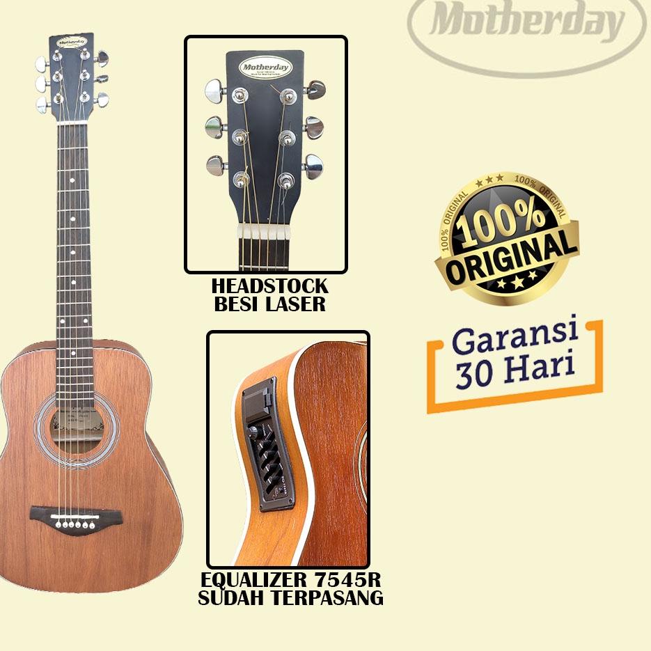 Terbaru.. Gitar Akustik Elektrik Motherday Original Ukuran 3/4 Packing Aman Berkualitas