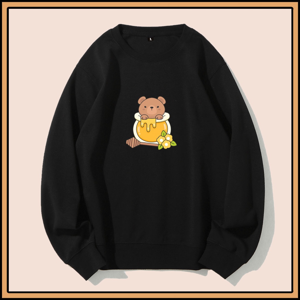 CALVIERO SHOP - BAJU SWEATER WANITA ATASAN HONEY BEAR SWEATER DEWASA BRAND ANIME SWEATER HODDIE FASHION CITAYEM SCBD FASHION WEEK FASHION VIRAL TIKTOK