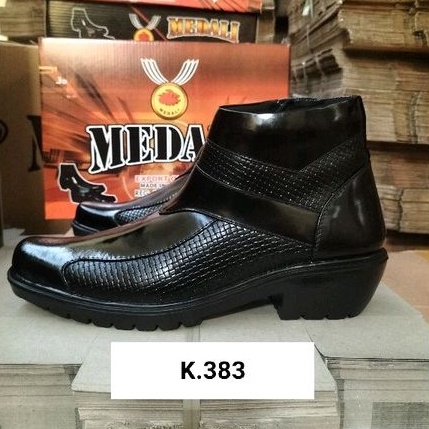 Sepatu kulit Medali PDH boots pria TNI Polri Security ASN sepatu kerja formal tampil lebih keren