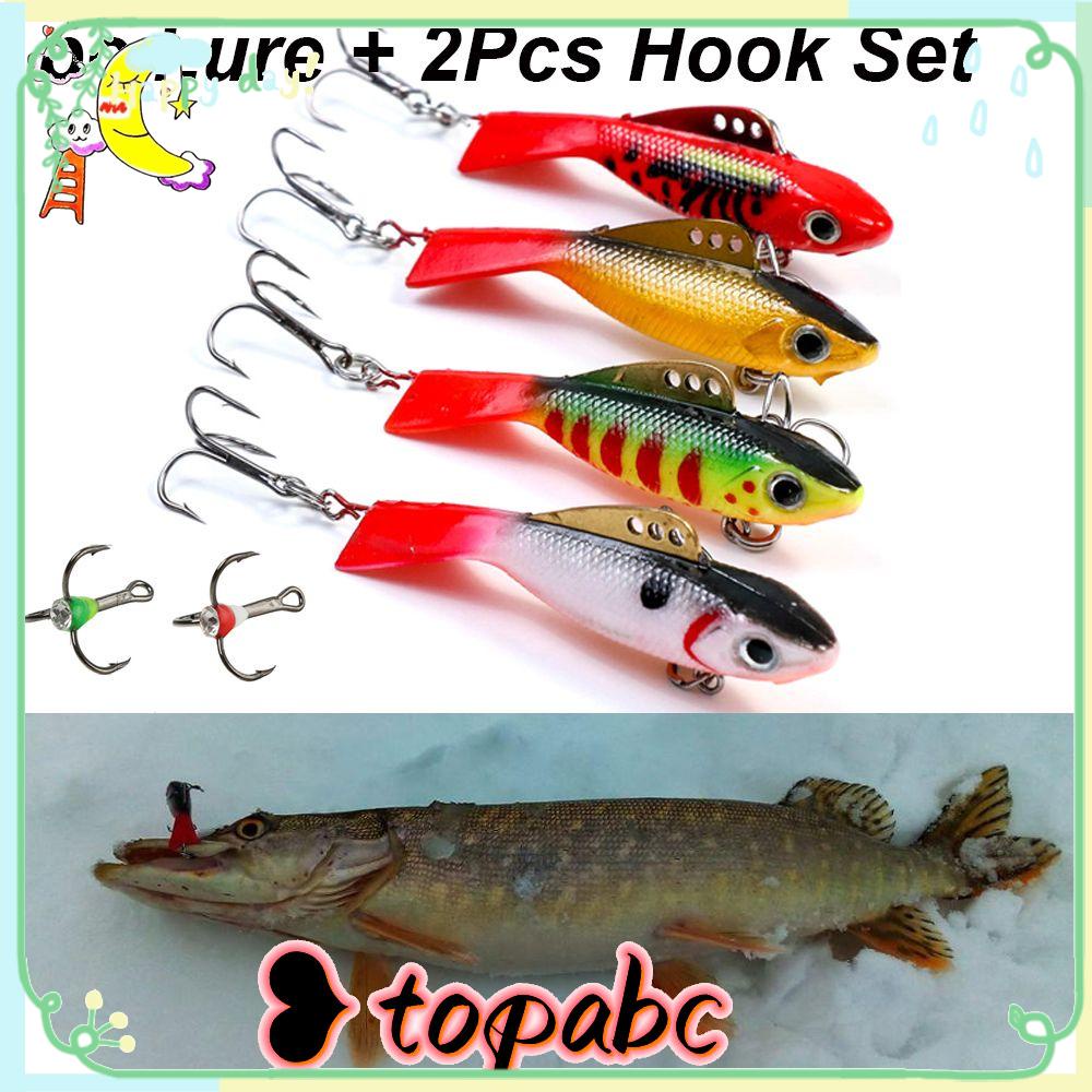 Top Ice Pemikat Pancing Dengan Kait Panas Kualitas Tinggi Buatan Jigs Walleye Kait Tiga jaw