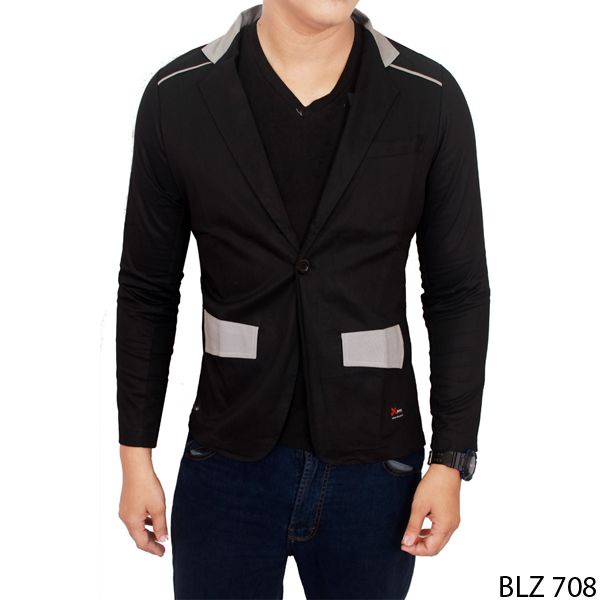 Blazer Keren Untuk Pria Katun Hitam BLZ 809