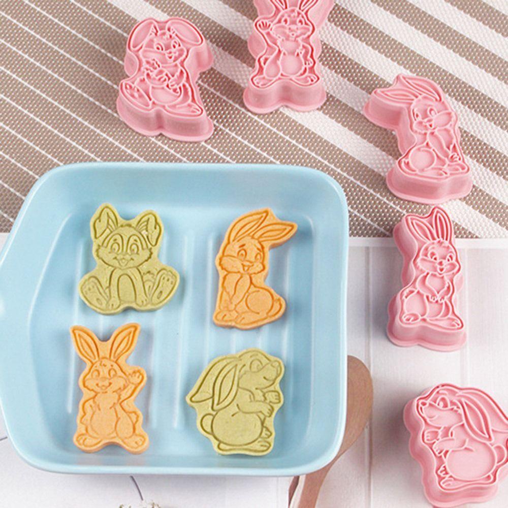 Solighter 8pcs/set 3D Kelinci Paskah DIY Pastry Dekorasi Plunger Bunny Cookie Cutter