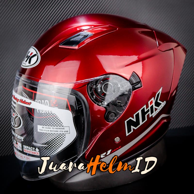 NHK HELM R1 MAX SOLID / ROYAL RED / DOUBLE VISOR