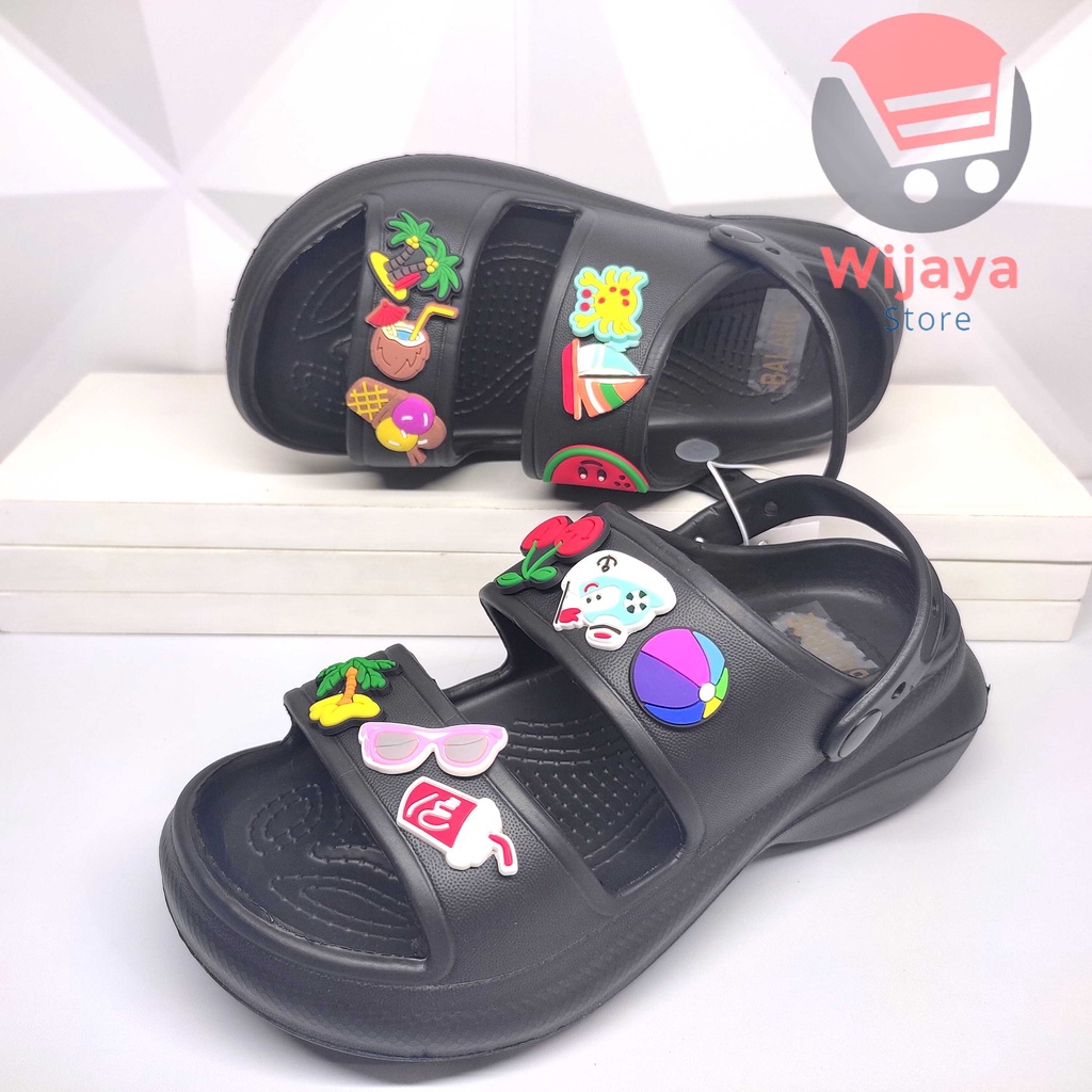 Sandal BALANCE 6085 Wedges Slop Wanita Korean Style Fashion Sendal Slide Selop Cewek Perempuan