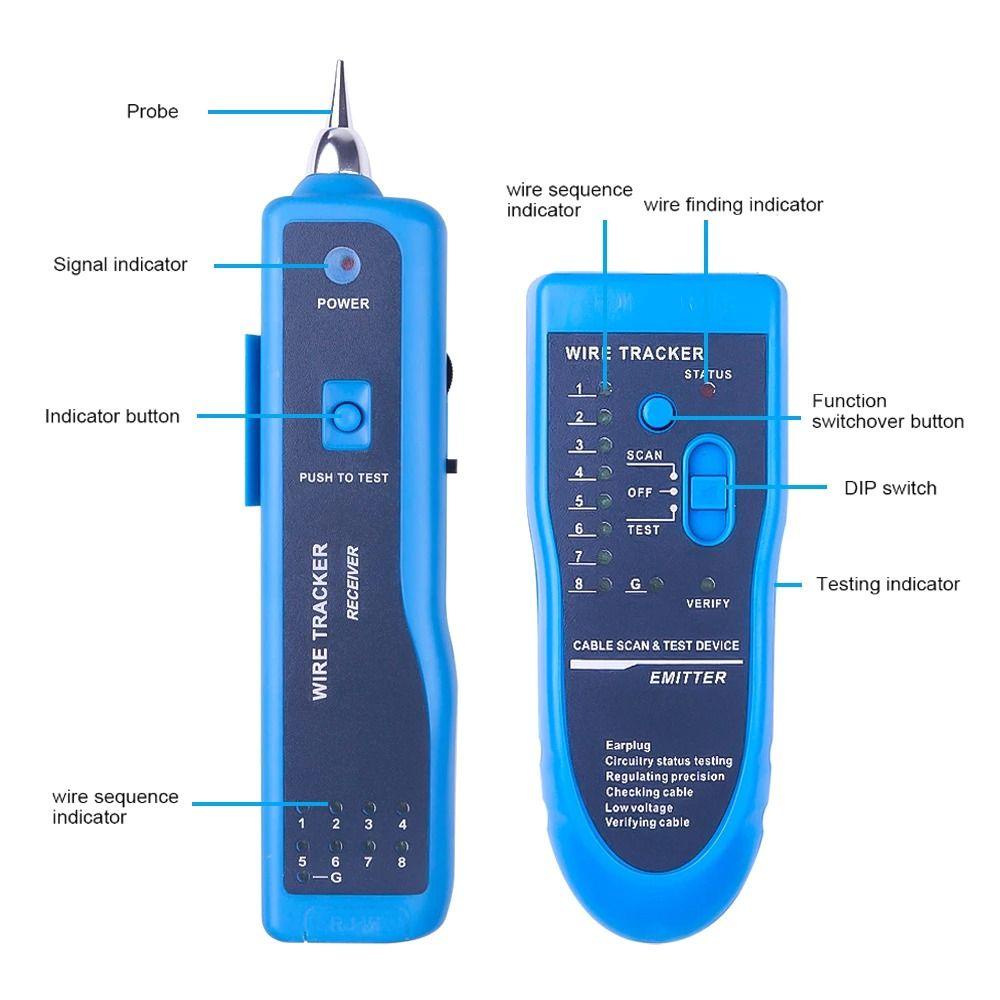 Solighter Kabel Jaringan tester Detector Professional Ethernet Line Finder LAN Jaringan Kabel tester