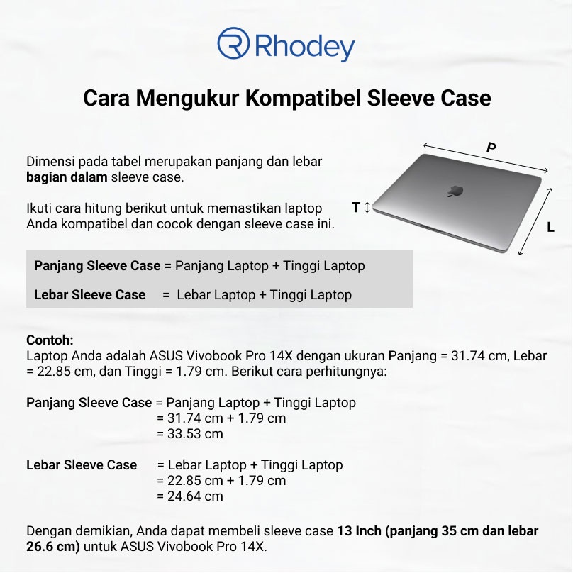 Case Laptop Felt Sleeve 15 Inch Rhodey