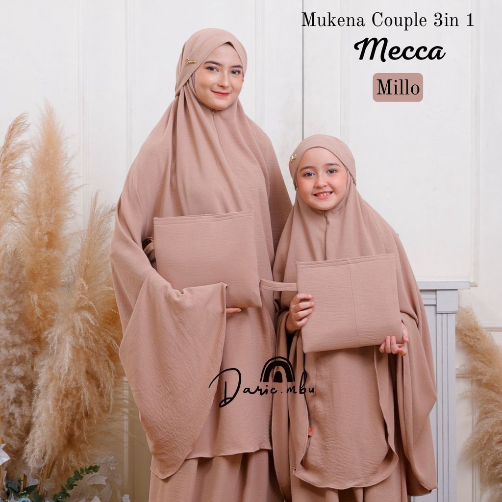 Mukena Couple Ibu dan Anak 3in1 Crinkel Premium Mecca Series Traveling Mewah Jumbo