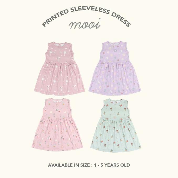 Mooi Dress Anak Perempuan Printed Sleeveless Dress