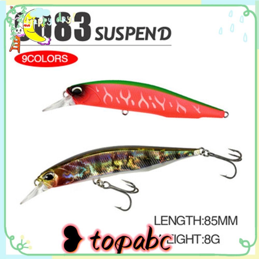 Top Minnow Lures 85mm/8g Crankbaits Tackle Memancing Musim Dingin Luar Ruangan