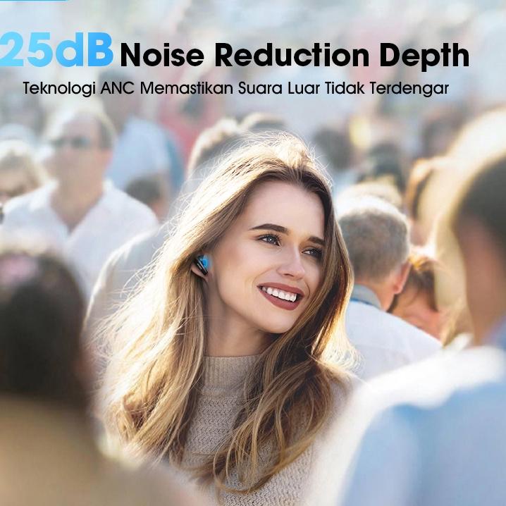 New Stock Acome ANC TWS Headset Earphone Bluetooth 5.2  ENC Call Noise Reduction Garansi Resmi 1 Tah