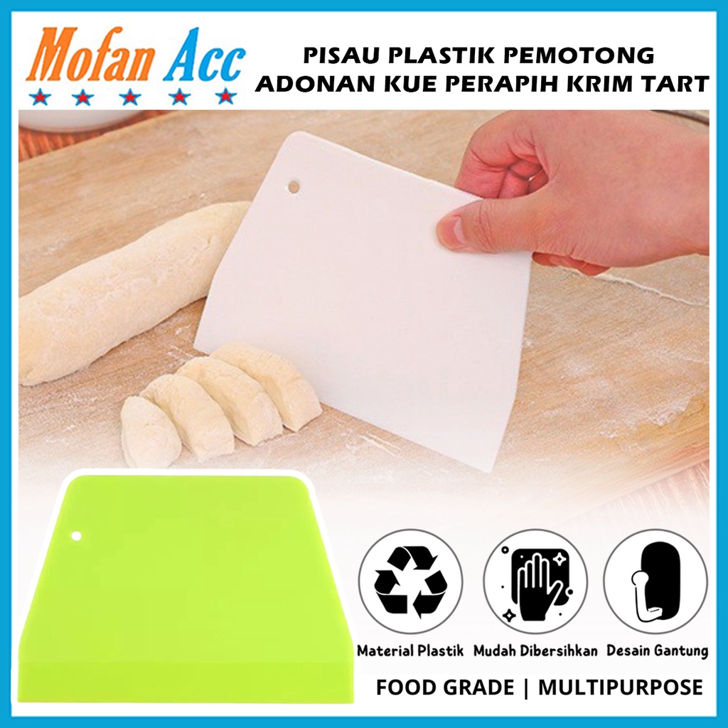 Alat Pemotong Adonan Kue / Scraper Plastik / Pisau Potong Roti Donat Perapih Krim Kue Tart Serbaguna
