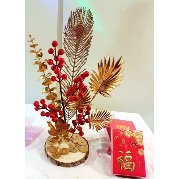 Artificial Flower CNY / Bunga Red Berry Imlek / Bunga Emas Imlek / Souvenir HamperS CNY / Pohon Hoki Imlek