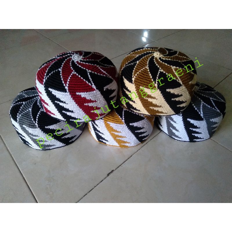peci rajut/kopyah rajut handmade/peci yaman/songkok dewasa anak
