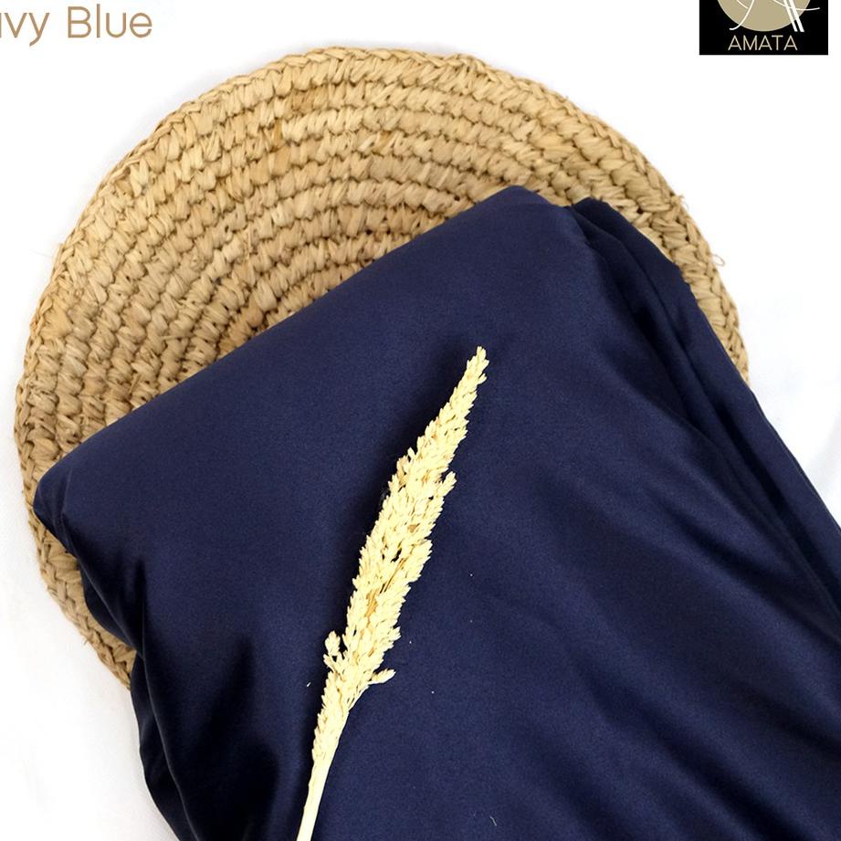 Jangan Sampai Kehabisan❄️ 1/2 meter Kain Satin Maxmara / Sateen Velvet Premium Navy Blue