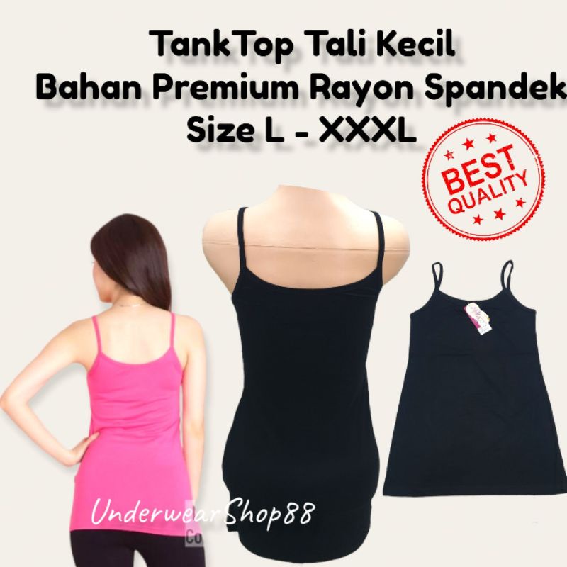 TankTop Tali Kecil Spandek Rayon Premium/Tanktop Tali Kecil Jumbo/TankTop Premium/Size L - XXXL