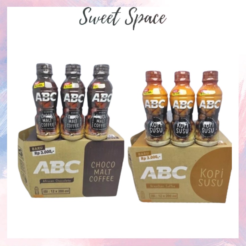 ABC MINUMAN KOPI READY TO DRINK 200ML 1 DUS = 24 PCS [SWEETSPACE]