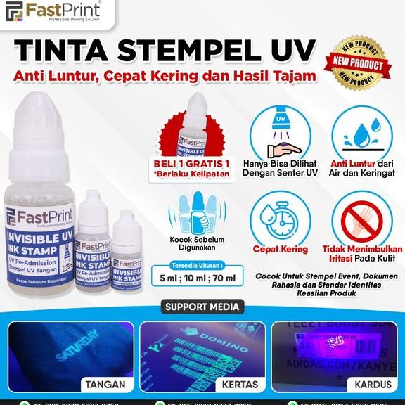

Terlaris Tinta Stempel UV Tinta Tangan Invisible Ink Fast Print Termurah