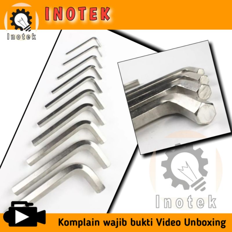 Kunci L Allen Key 1,5mm 2mm 2,5mm 3mm 4mm 5mm 6mm - 1.5, 2.5 mm kuat lapis nikel