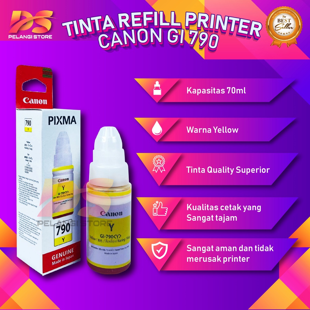 1 SET 4 PCS Tinta Canon Gi 790 Tinta Printer G1000 G2000 G3000 G1010 G2010 G3010