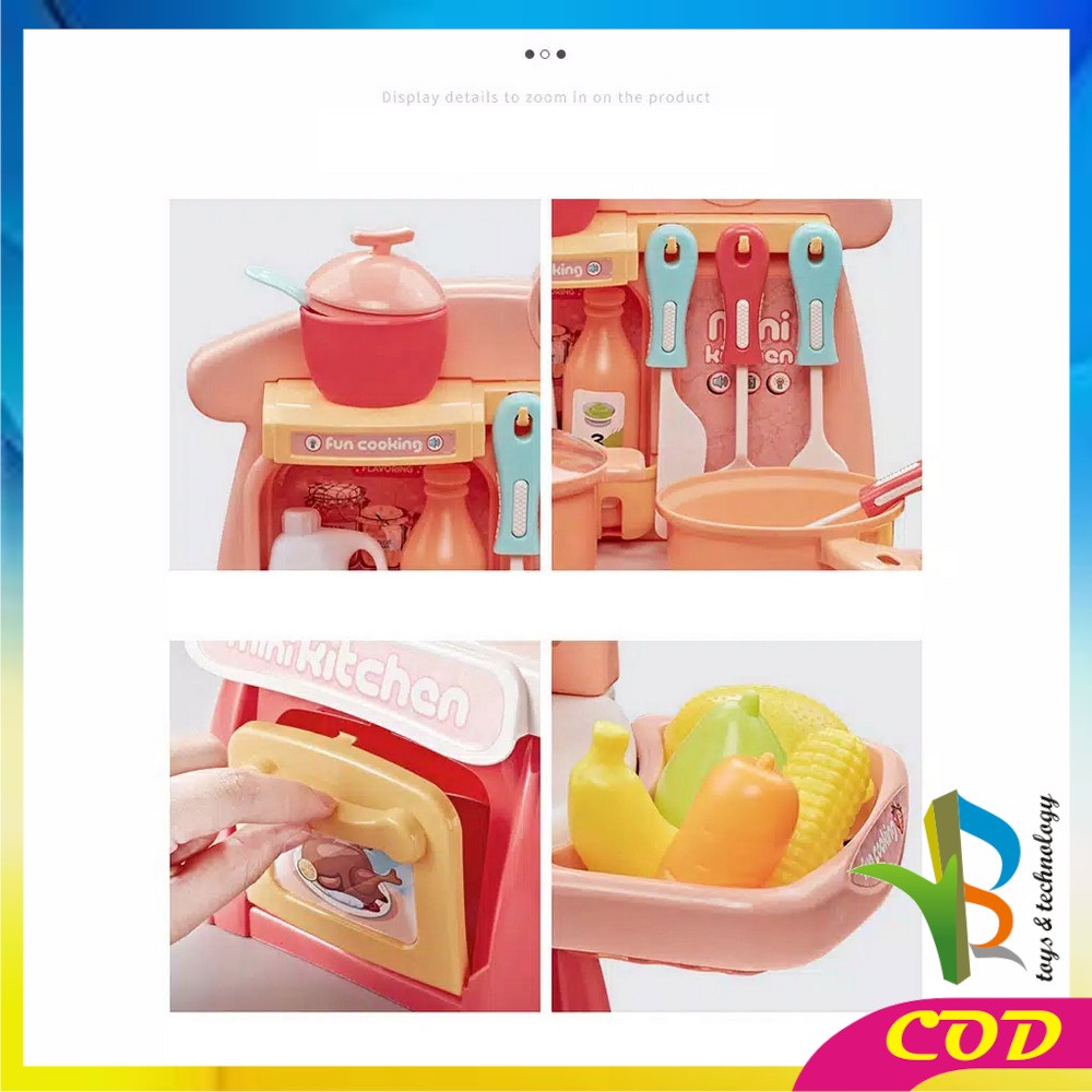 RB-M26 Mainan Mini Electronic Kitchen Set Isi 26PCS Mainan Anak Perempuan Masak Masakan Dapur 888-19