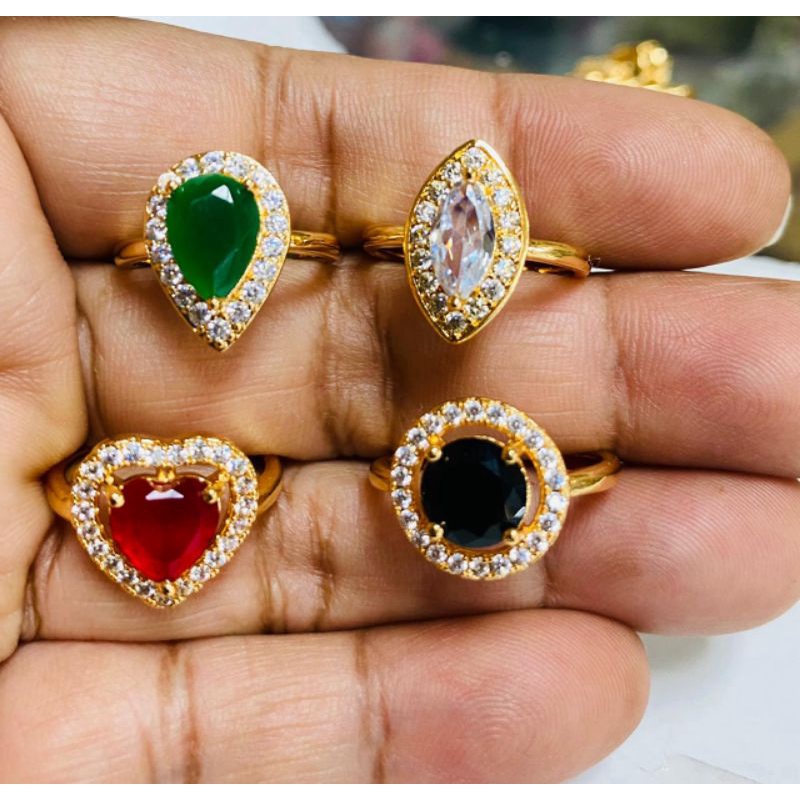 cincin lapis emas//cincin permata//cincin wanita//perhiasan pengganti emas
