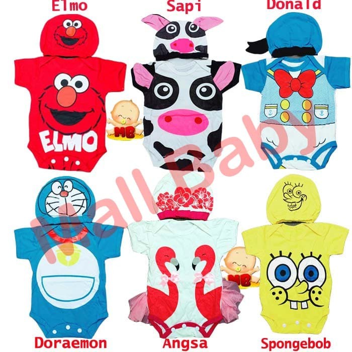 JUMPER BAYI LUCU BAJU BAYI KARAKTER  BATERAI BATERE ABC