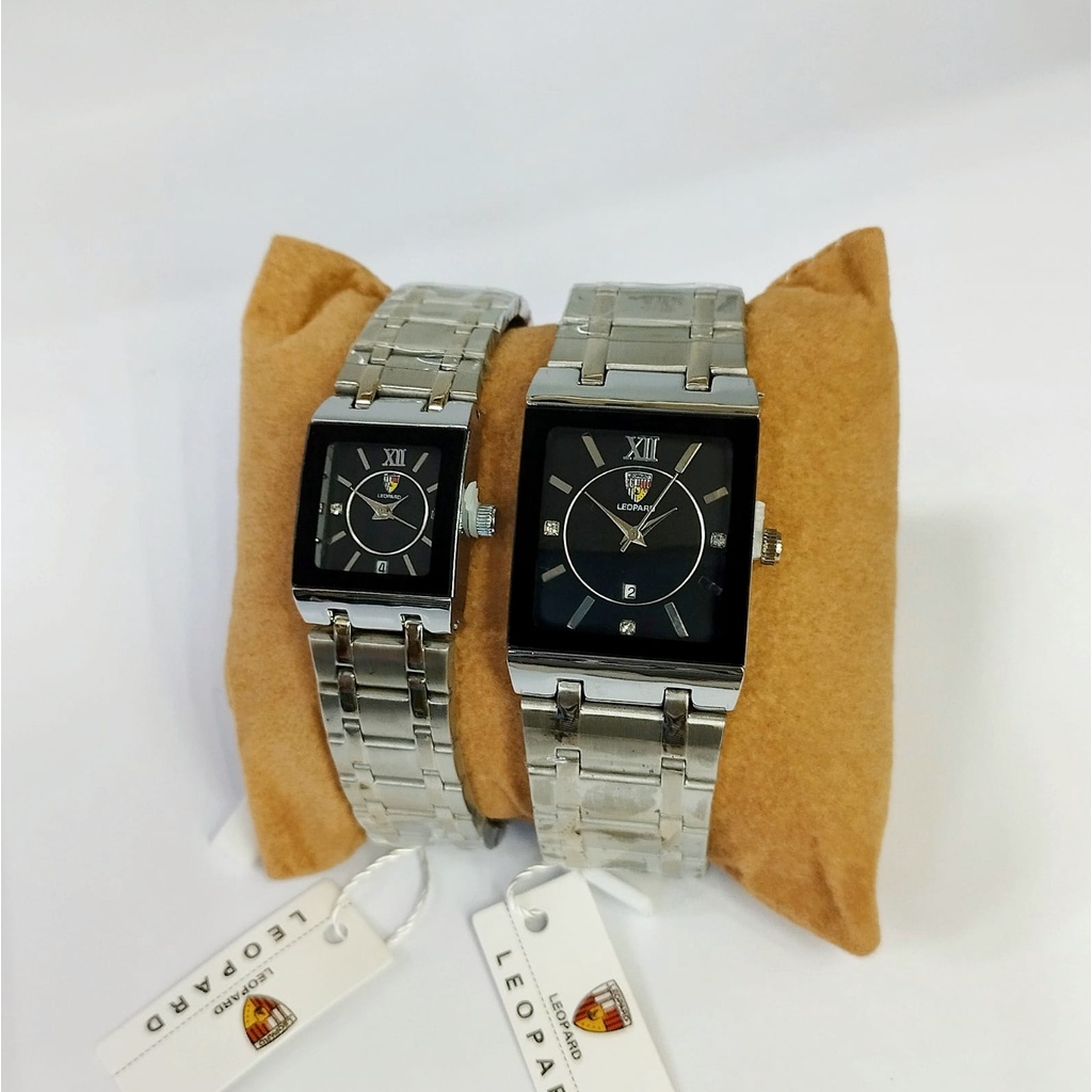 BISA COD! Jam Tangan LEOPARD Couple Import Murah Mewah BONUS BATERAI CADANGAN!