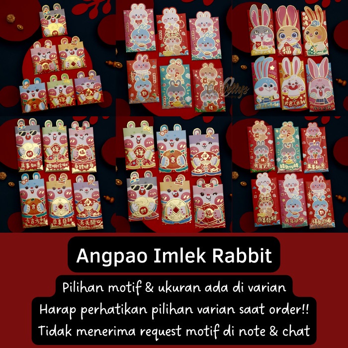 

Angpao Imlek Rabbit Kelinci Angpau Hong Pao Amplop Merah Sincia CNY