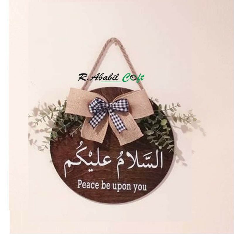 Hiasan dinding bulat gantungan pintu assalamualaikum terlaris |