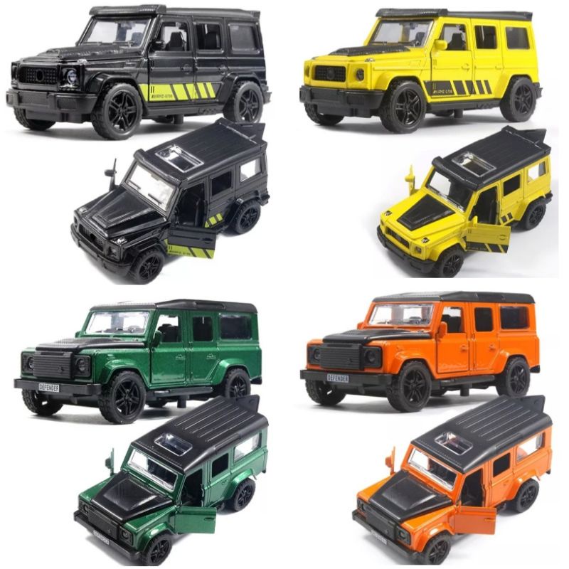 Mainan Diecast Mobil Jeep Wrangler Land Rover Defender Mercedes Benz Brabus Mercy G Class Raptor F150 Miniatur Mobil Jeep Hummer