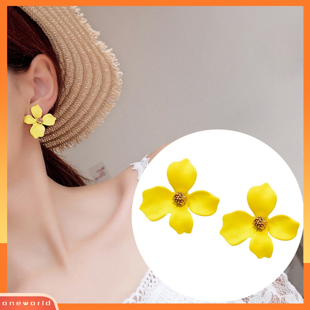 OW@ Fashion Girls Flower Ear Studs Women All-match Date Party Travel Earrings Gift