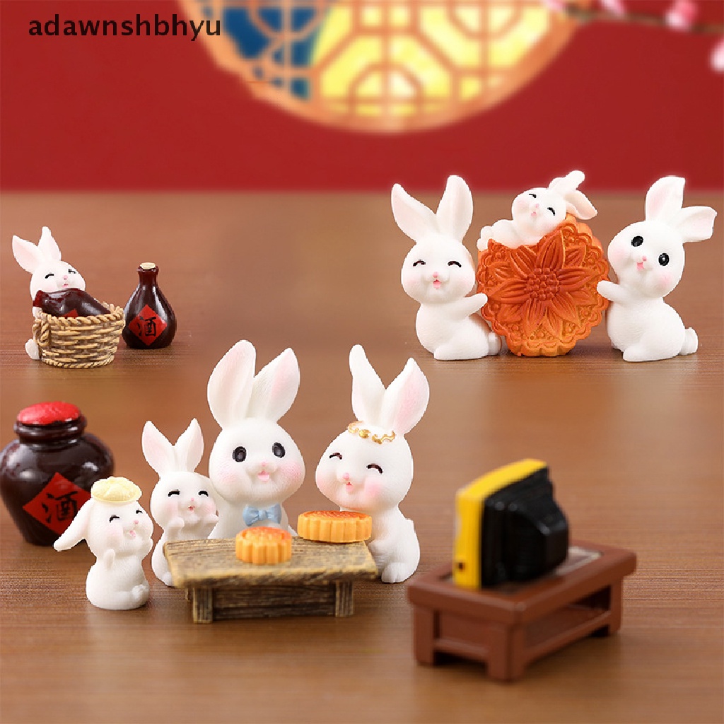 Adawnshbhyu Miniatur Tahun Baru Cina Kelinci Zodiak Lanskap Mikro Ornamen Rumah Boneka Hot ID