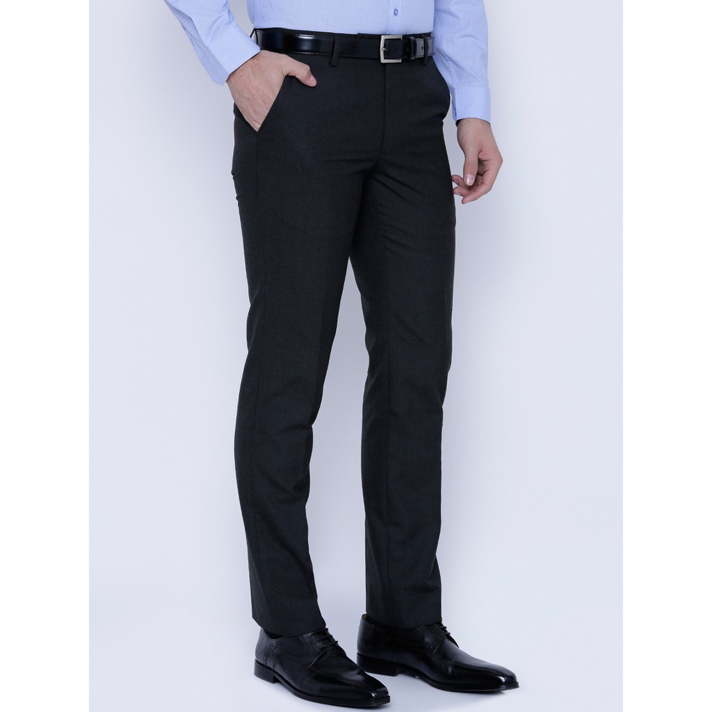 Lesta Langgeng Celana Formal Pria Dewasa Slimfit Bahan Kain Drill Warna Hitam Polos Panjang 27-36