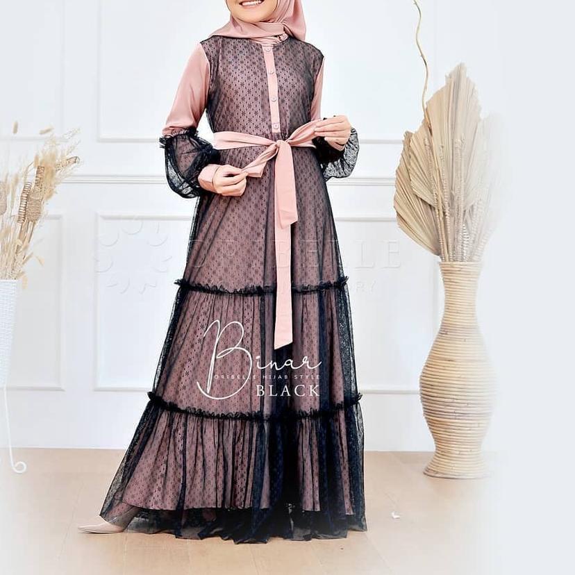 GRATIS ONGKIR✅BINAR KIDS Baju Gamis Anak Perempuan Umur 10 -12 Tahun Baju Gamis Syari Anak Terbaru G