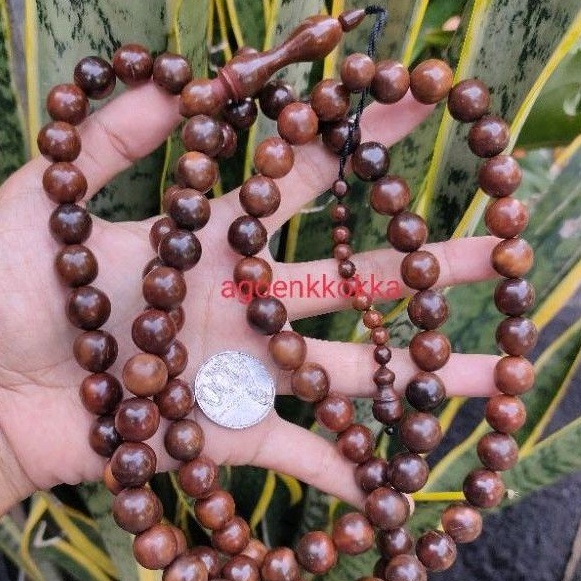11,5-12 mili Tasbih 99 bulat polos coklat kokka kaokah