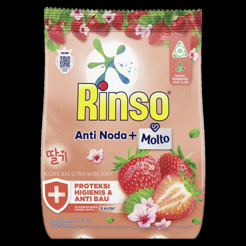 RINSO MOLTO KOREAN STRAWBERRY 700 GRAM / DETERJEN BUBUK / DETERJEN