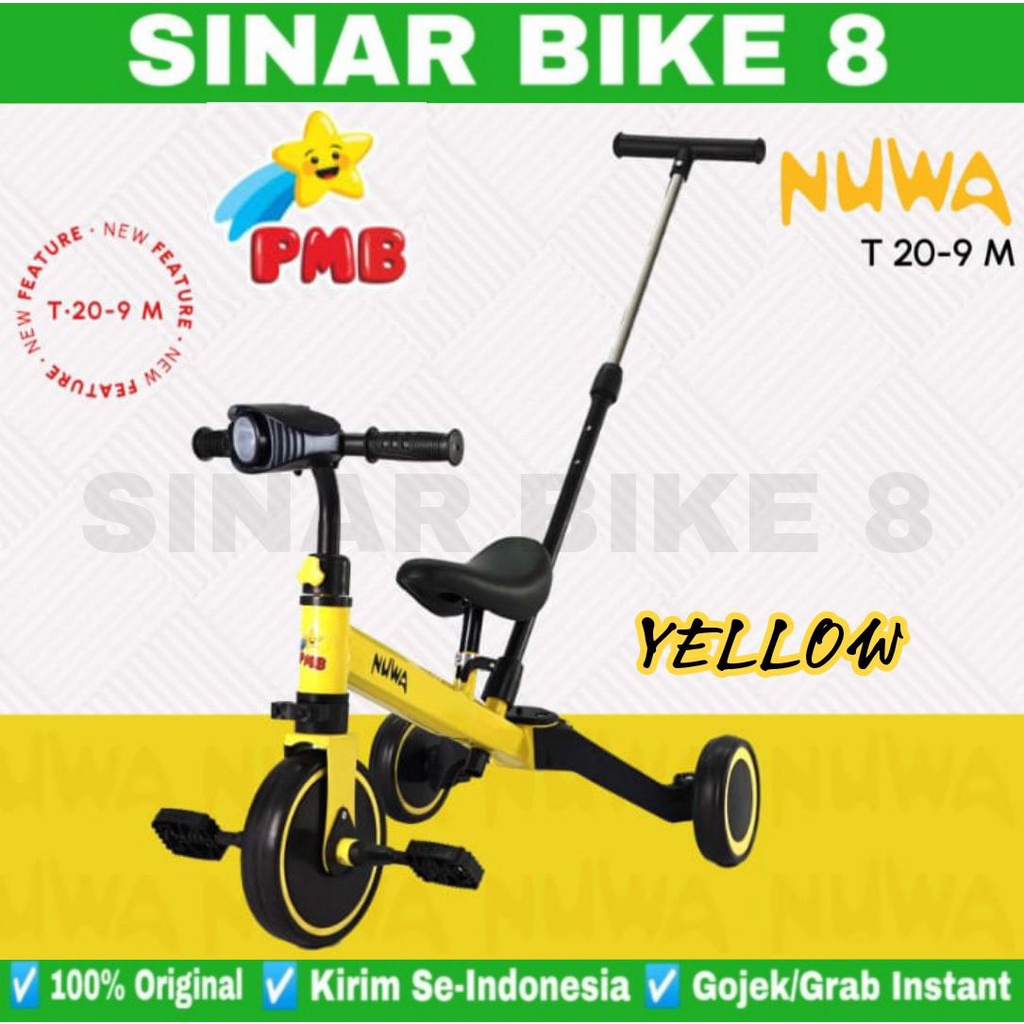 Sepeda Anak Balance Bike PMB NUWA T20-5 (3 In 1) dan T20-9 M (4 In 1) Musik Tricycle Toddler Anak