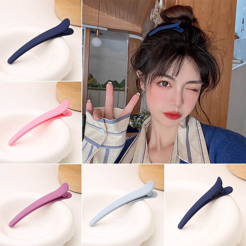 2 Pcs Set Tidak Ada Jejak Cuci Muka Jepit Rambut Besar Wanita Makeup Liu Hai Duckbill Clip Aksesoris Rambut