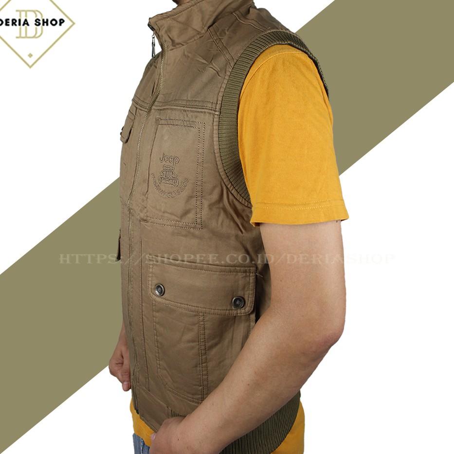 Stok Terbatas Jaket / Rompi Bolak Balik / Jeep / Bahan / Kanvas / Import / Katun / Pria / Cowok / Co