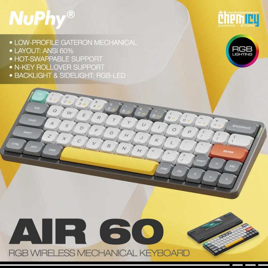 NuPhy Air60 / Air 60 RGB Wireless Hotswap Mechanical Gaming Keyboard