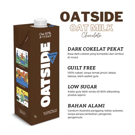 OAT MILK OATSIDE COKLAT 1L SUSU GANDUM VEGAN DAIRY LACTOSE FREE