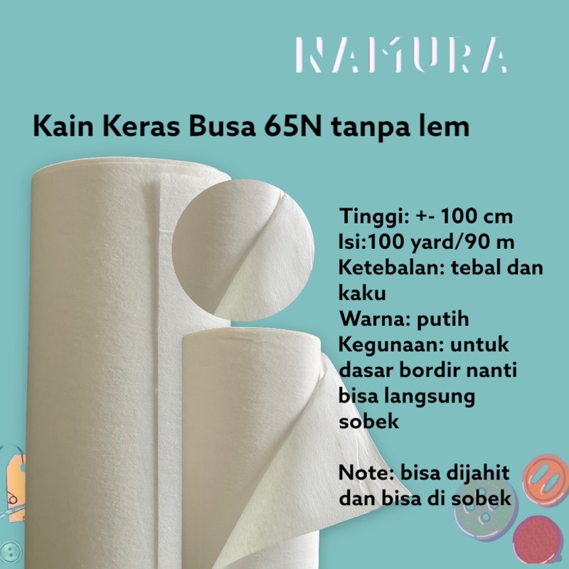 Kain Keras Busa 65N Tanpa Lem