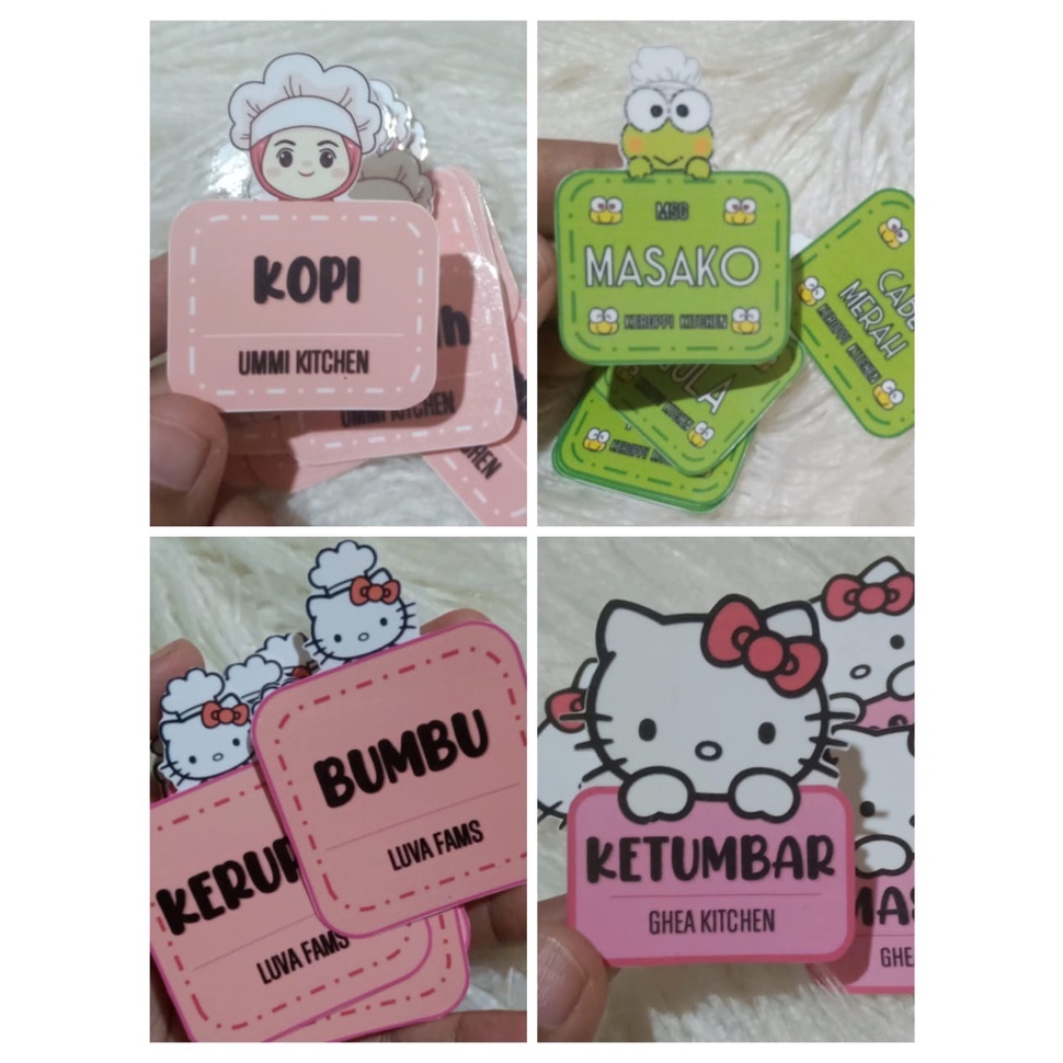 

Harga di atas adalah harga per pcs ya kak minimal pembelian 25 pcs Stiker bumbu dapur hello kitty anti air