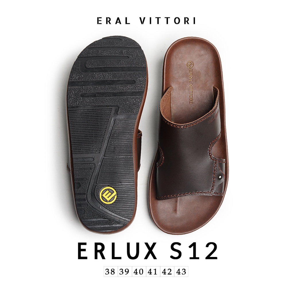 Eral Vittori - Erlux S12 Sandal Kulit Kasual Harian Pria