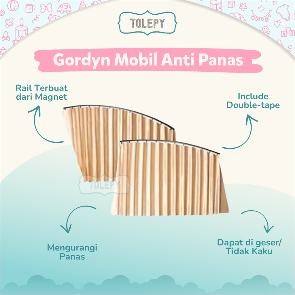 Tirai Mobil Samping Magnet Tirai Jendela Mobil Penutup Kaca Mobil Gordyn Mobil