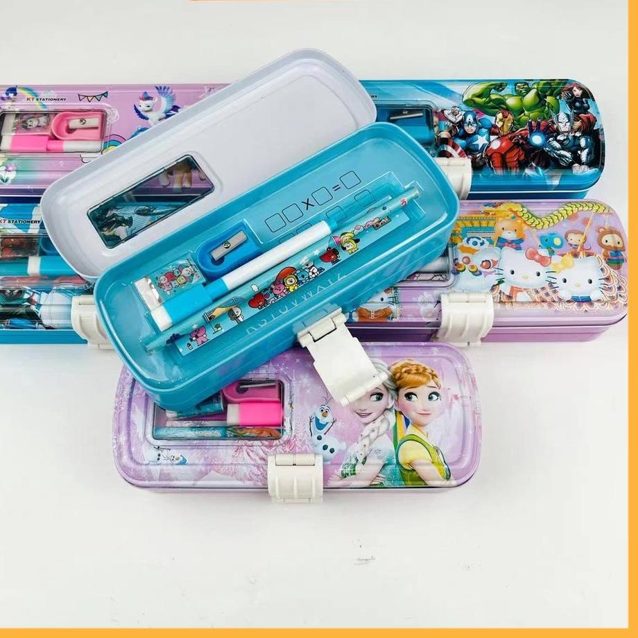 

☻☻► Kotak pensil 3 susun anak murah/ Pencil Casee / Tempat Pensil Kaleng Sleting
