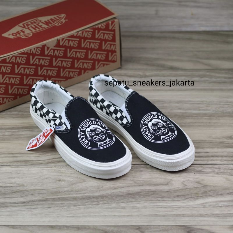 Sepatu Slip On Crazy World Checker Og Import Terlaris Termurah