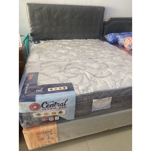 bed set springbed central deluxe plus sandaran bianca ukuran 160x200 matras kasur central deluxe rea