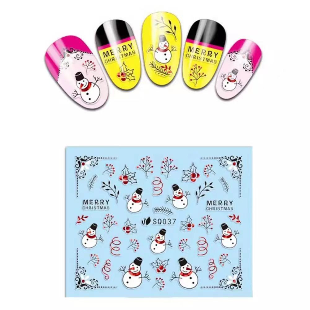 Nail Sticker Christmas Mini Water Decal 3D/ Stiker Kuku Natal Santa Snow Rusa Hari Natal ecer Lembaran Kecil