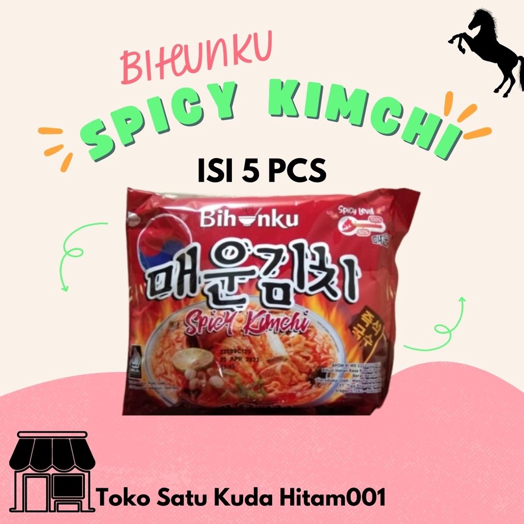 Bihunku Korean Spicy Kimchi isi 5X Pcs